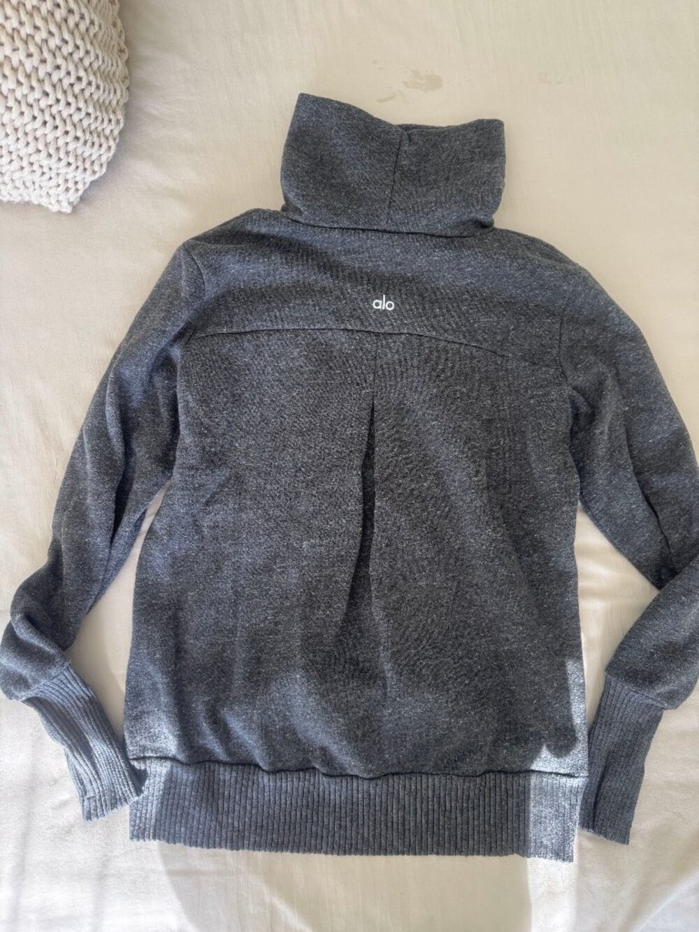 ALO Yoga Gray Funnel Neck Turtleneck Pullover Sweatshirt XS